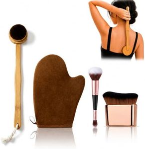 4 in 1 Self Tanning Mitt and Brush Set, Face and Body Tanning Brushes