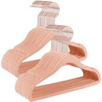 SONGMICS Baby Hangers, Pack of 30 kid’s Velvet Hangers with Rose Gold Hooks, Non-Slip Children’s Hangers for Clothes in Closet, Baby or Children's Coats, Light Pink CRF027P30