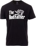 The Rodfather | Funny Hotrod Garage Joke Truck Car Guy Mechanic Auto Racing Hot Rod T-Shirt for Men Grandpa Dad, Black, Medium