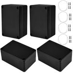 ADERTOS 4 PCS IP65 Waterproof Junction Boxes External Electrical Junction Box Outdoor Cable Connection Junction Box Plastic Project Junction Box Enclosure for Electronics Case Box - 100x68x50mm/Black