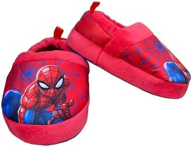 Spider-Man Toddler Boys Plush Aline Slippers (5-6 M US Toddler, Red)