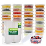 Freshware YH-S8X40 Plastic Deli Food Storage Containers with Leak-Proof Lids for Freezer (8 oz, 40 Pack), Black