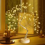 Hbaushun 20" Tabletop Bonsai Tree Light, 108 LED Fairy Light Spirit Tree, Battery/USB Operated, Touch Sensor Switches, DIY Artificial Tree Lamp for Bedroom Desktop Christmas Room Decor (Warm White)