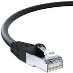 InstallerParts Ethernet Cable CAT6 Cable Shielded (SSTP/SFTP) Booted 25 FT - Black - Professional Series - 10Gigabit/Sec Network/High Speed Internet Cable, 550MHZ