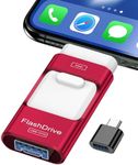256GB Flash Drive for iPhone Photo Stick, Thumb Drive USB Stick High Speed Transfer USB Drives External Picture Video Storage Memory Expansion for iPhone/iPad/PC (Red)