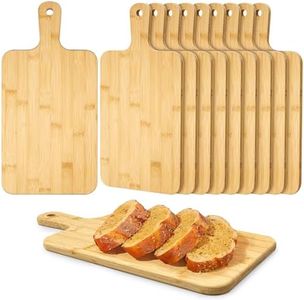 10 Pack Wood Cutting Boards, Wooden Chopping Board with Handle, Bamboo Cutting Board Serving Cutting Board Bulk for Kitchen Food Prep Vegetables Bread Sandwich, 16 x 8 inch