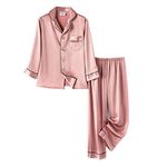 PythJooh Girls Satin Pyjamas Sets Girls Boys Long Sleeve Button-Down Pjs Set 2PCs Silky Nightwear Sleepwear for 3-14Years