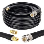 MOOKEERF N Female to RP-SMA Male SMA Male Cable 6Meter KMR400 RP SMA Male to N-Female Coaxial Cable for WiFi/4G LTE/LoRa/LoRaWan Antenna/Bobcat Miner/Helium HNT Hotspot Miner