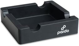 Pardo Cigar Unbreakable Cigar Ashtray for Outdoors- Large Ring Gauge Designed - Square Matte Black - Ideal for Large Cigars - Indoor/Outdoor Use - 4 Holder Design - 6x6x1.5 inches