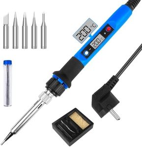WinGluge Fer à Souder Etain de Précision, Kit de Soudure 80W Temperature Réglable 180-480°C Visible, 5 Pointes de Rechange et Support Pour Fer à Souder pour Réparation Soudage Brasage Quotidiens