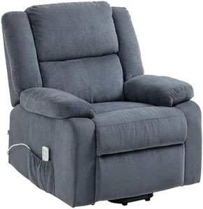 HOMCOM elektrischer Aufstehsessel Fernsehsessel mit Aufstehhilfe gepolstert Relaxsessel mit Liegefunktion, Fernbedienung, 3 Motor, Schwerelosigkeit, abnehmbaren Armlehnen, Plüsch, Grau