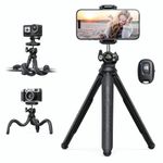 Lamicall Mobile Phone Tripod, Flexible Camera Tripod - Mini Cellphone Tripod Stand Holder, 360° Rotating Travel Smartphone Tripod Mount for Live Streaming, Cellphone, Camera