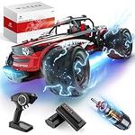 DEERC 1:14 High Speed Remote Control Car 25MPH, Fast Shark RC Cars with Colorful Led Lights, 4X4 RTR All Terrains Off-Road RC Monster Truck, 2 Batteries 40 Minutes Play for Adults Boys