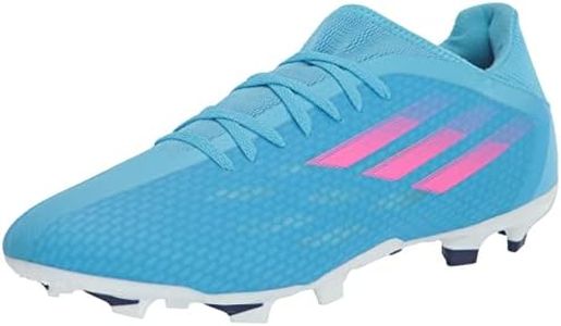 adidas Unisex X Speedflow.3 Firm Ground Soccer Shoe, Sky Rush/Team Shock Pink/White, 12 US Men