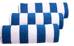 THARUNSHA ELITE Pure Cotton 500 GSM Large Size Terry Towel/Bath Towel/Beach Towel/Hair Towel/Gym Towel/Swimming Pool Towel - Set of 3 pc(140 cm x 70 cm) Navy Blue Set -3