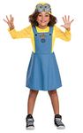 Disguise Bob Minion Girl Costume for Kids, Official Minion Outfit with Goggles and Hat, Classic Size Small (4-6x), Multicolor