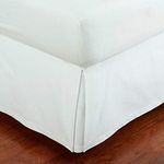 Linen Plus King Size Luxury Tailored Bed Skirt 14" Drop Pleated Styling Dust Ruffled Solid White