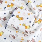 Reexplore Ultra Super Soft 100% Knitted Cotton Baby Swaddle Cloth | Soft Cotton Sheets Baby Wrap Fluffy 3 Layered AC Wrapping Receiving Blanket for New Born Babies (85x85 Cm,)-Pack of 1 (White 3)