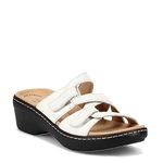 Clarks Women's Merliah Karli Sandal, White Leather, Numeric_9 Narrow