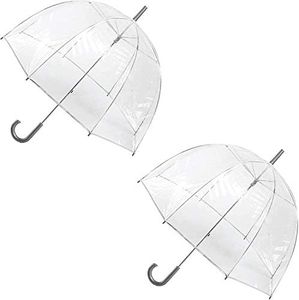 totes Clear Bubble Umbrella with Dome Canopy, Lightweight Design, Wind and Rain Protection, Adults-51, Clear - 2pk, Adults - 51" Canopy, Clear Bubble Umbrella with Dome Canopy, Lightweight Design,