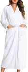 Sopesil Womens Bathrobes Terry Towlling Dressing Gown Highly Absorbent Towel Bath Wrap Drying Robe Soft With Pockets for Hotel Spa Home,White,XXL