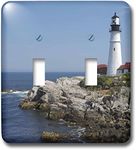 3dRose LSP_90737_2 Portland Head Lighthouse, Cape Elizabeth Me Us20 Krs0002 Keith and Rebecca Snell Light Switch Cover