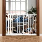 HOOEN Wide Baby Gates for Doorway Stairs Indoor Child Gate for Kid or Pet Dogs Walk Through Pressure Mounted Baby Gate 43.5-48 Inch Wide