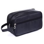 Toiletry Bag for Men, FITDON Portable Travel Wash Bag, Waterproof Shaving Bag Gym Shower Bathroom Bag Dopp Kit Make Up Bag, Black