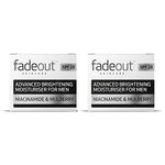 Fade Out Advanced Brightening Moisturiser Cream For Men Exfoliating Daily Moisturiser With Spf20 With Niacinamide & Mulberry 2 X 50Ml