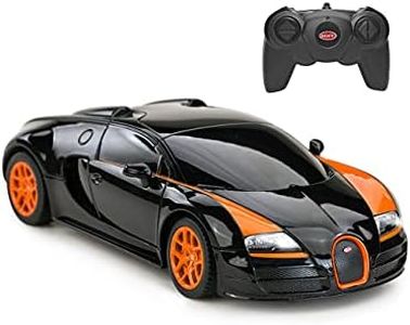 RASTAR Remote Control Bugatti, 1/24 RC Bugatti Grand Sport Vitesse Racing Toy Car, Bugatti Model Vehicle, Black/Orange