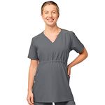 WonderWink Women's Maternity V-Neck Top Medical Scrubs, Pewter, M