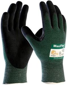 MaxiFlex 3 Pack Cut 34-8743 Cut Resistant Nitrile Coated Work Gloves with Green Knit Shell and Premium Nitrile Coated Micro-Foam Grip on Palm & Fingers. Size: Small