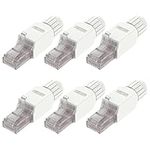 VCELINK RJ45 Connectors Tool Free, Toolless Cat6A Modular Plug, Gold Plated Cat6A Ethernet Cable Ends for 23-26 AWG Network Cable, 6 Pack