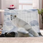 AKATIE Throw Blanket Fox Animal 3D Blanket Luxurious Super Soft Warm Cosy Lightweight Flannel Blanket for Sofa and Bed Double Blankets 150 x 200 cm