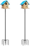 Bird House Pole, 2 Pack 109 Inch Bird House Pole Mount Kit with 5 Prongs for Outdoors Bird House & Bird Feeder(Without Bird House)