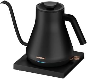 Electric Kettle, INTASTING Electric Gooseneck Kettles, 0.9L Stainless Steel Inner, 1200W Quick Heating, Auto Shut-Off, Boil Dry Protection, for Hot Water, Pour Over Coffee, Tea, Matte Black