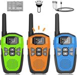 Walkie Talkies Long Range for Kids Adults 3 Pack, DURLK Rechargeable Walky Talky 2 Way Radios 22 Channels with 1200mAh Li-ion Battery,LED Flashlight,Type-C Cable for Outdoor Camping Hiking Trip