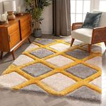 ARSLA RUGS Fluffy Rug for Living Room Soft Fur Shaggy Carpet for Bedroom, Cozy Home Decor Area Rugs for Hall, Anti-Slip Comfortable Kitchen Mats, Elegant Safe Carpet for Kids Room 8X10 Feet.