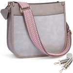 HKCLUF Crossbody Bags for Women Trendy Vegan Leather Hobo Handbags With 2PCS Adjustable Guitar Strap Shoulder Bucket Bags, B7-zscloud Gray