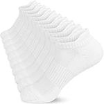 Womens Ladies White Black Thick Trainer Running Sports Ankle Warm Socks Anti Blister Walking Work Support Cotton Socks for Womens 4-7 Multipack Short Cushioned Athletic Socks 5 Pairs