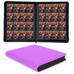 KUOOKING 1000+ Pockets Trading Card Binder, 16-Pocket Card Ablum Compatible with MTG,Sports Cards & Other Standard Size Trading Cards (PURPLE)