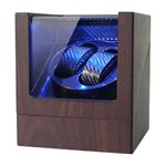 Watch Winders for Automatic Watches Double, Automatic Watch Winder Box, Watch Spinner for Rolex with Led Light, Battery or USB Powered, Present for Men and Women, Quiet Mabuchi Motor (Walnut)