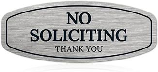 Sigo Signs - No Soliciting Sign for House Thank You Sign, (SI-1553) 3x7.5 Inches, Aluminum Composite Made in USA
