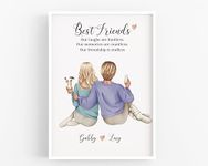 Personalised Best Friend Gifts, Custom Friendship Gifts for Women, BFF Birthday Present, Friend Print, Gift For Her, Christmas Present, Letterbox gift, UNFRAMED Print