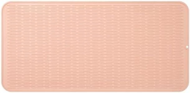 MicoYang Silicone Dish Drying Mat for Multiple Usage,Easy clean,Eco-friendly,Heat-resistant Silicone Mat for Kitchen Counter or Sink,Refrigerator or Drawer Liner Pink XXXXXL 36inches x 18inches