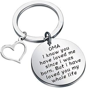 TIIMG Oma Keychain Grandmother Gifts Oma Gifts for Grandma Grandmother Keychain Gifts for Oma from Grandson, Silver, conventional