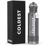 COLDEST Sports Water Bottle - 40 oz(Straw Lid), Leak Proof, Vacuum Insulated Stainless Steel, Hot Cold, Double Walled, Thermo Mug, Metal Canteen (40 oz, Stardust Glitter)