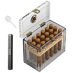 TISFA Acrylic Cigar Humidor with Humidifier and Hygrometer, Desktop Cigar Case Box with Spanish Cedar Cigar Tray That can Hold About 18-50 Cigars