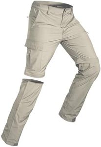 Wespornow Men's-Convertible-Hiking-Pants Quick Dry Lightweight Zip Off Breathable Cargo Pants for Outdoor, Fishing, Safari (Beige, 3X-Large)