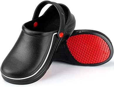 OWANVION Chef Shoes for Men Chef Clogs for Women Garden Nursing Doctors Water Resistant Restaurant Safty Work Shoes Non Slip Kitchen Work Shoes Black
